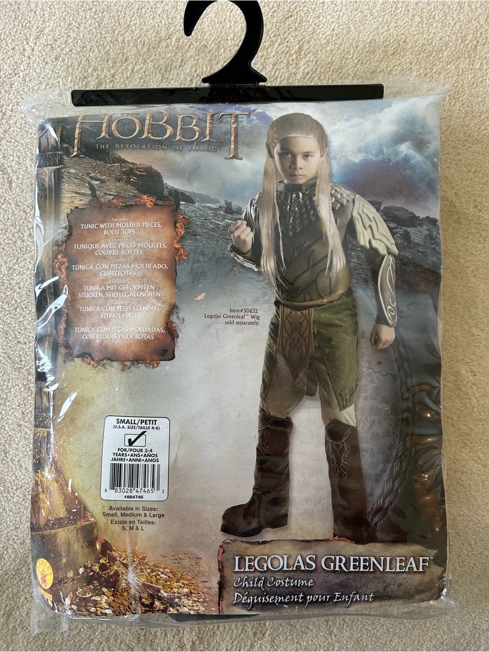 NWT Deluxe Kids Legolas Costume - The Hobbit - size Small (4-6)